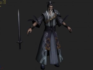 low poly 3d characters - xuanfa taoist 3D Модель