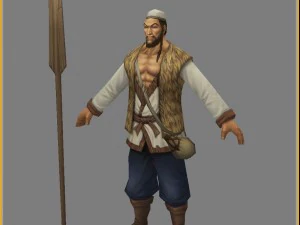 low poly 3d characters-yangjiakou boatman 3D Model