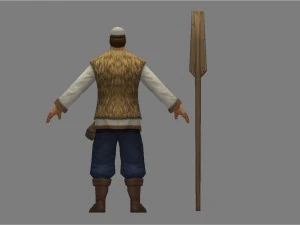 low poly 3d characters-yangjiakou boatman 3D Model