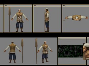 low poly 3d characters-yangjiakou boatman 3D Model