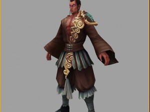 low poly 3d characters - yin lei taoist 3D Model