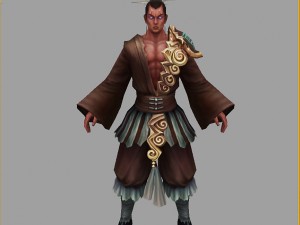 low poly 3d characters - yin lei taoist 3D Model