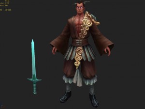 low poly 3d characters - yin lei taoist 3D Model