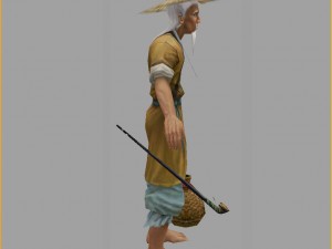low poly 3d characters-fishmonger Modelo 3D