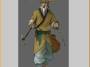 low poly 3d characters-fishmonger 3D Model