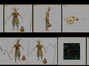 low poly 3d characters-fishmonger Modelo 3D