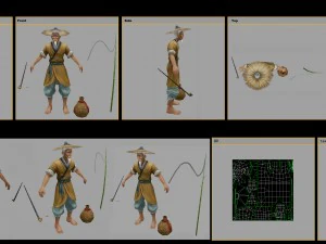 low poly 3d characters-fishmonger 3D Model