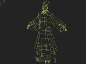low poly 3d characters-grocery store owner Model 3D