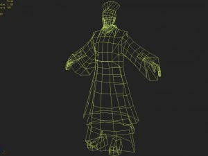 low poly 3d characters-grocery store owner 3D Model