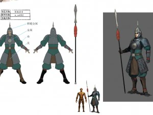 personajes 3d de baja poli-guardián changan Modelo 3D