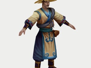low poly 3d characters- chang an tourists Modello 3D
