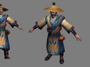 low poly 3d characters- chang an tourists Modello 3D
