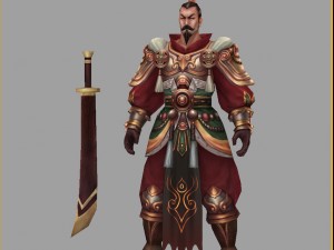 low poly 3d characters - general town hall Model 3D