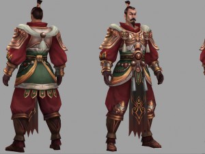 low poly 3d characters - general town hall Model 3D