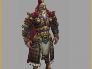 low poly 3d characters-general of the town Modèle 3D
