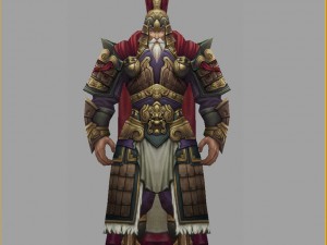 low poly 3d characters-general of the town Modèle 3D