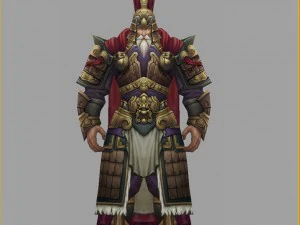 low poly 3d characters-general of the town 3D Model
