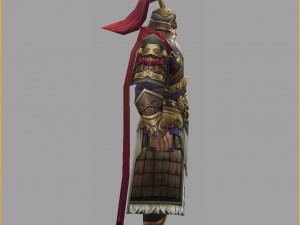 low poly 3d characters-general of the town Modèle 3D