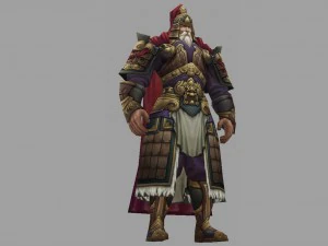 low poly 3d characters-general of the town 3D Model