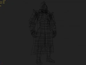 low poly 3d characters-general of the town 3D Model