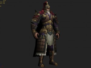 low poly 3d characters-general of the town Modèle 3D