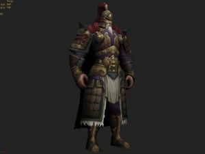 low poly 3d characters-general of the town 3D Model