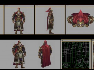 low poly 3d characters-general of the town Modèle 3D