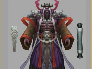 low poly 3d characters- value day gong cao Model 3D