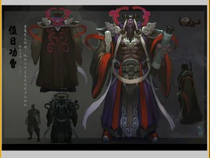 low poly 3d characters- value day gong cao 3D Model