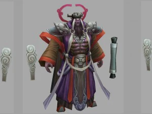 low poly 3d characters- value day gong cao 3D Model