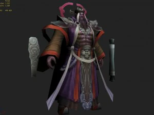 low poly 3d characters- value day gong cao 3D Model