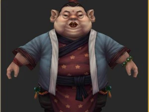 low poly 3d characters-pig 3D Model