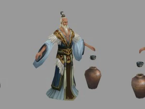 low poly 3d characters-drunk people 3D Model