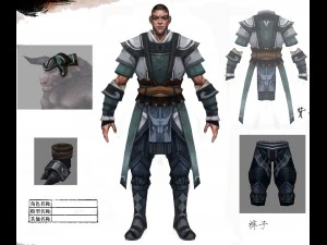 Stoffset - Herren 08 3D Modell