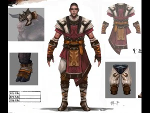 Stoffset - Herren 10 3D Modell