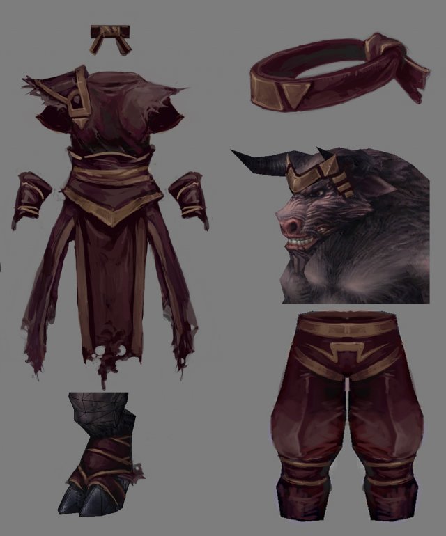 cloth set - cow magic 03 3D 모델 .c4d .max .obj .3ds .fbx .stl .blend