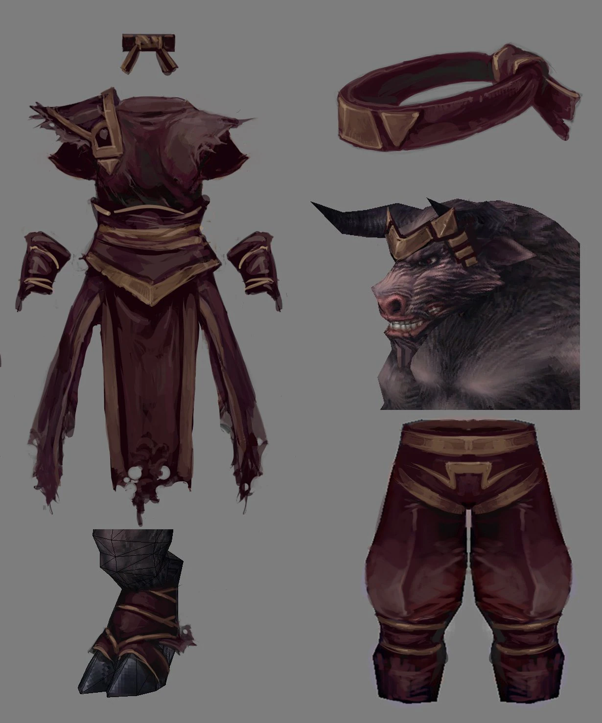 cloth set - cow magic 03 3D Model .c4d .max .obj .3ds .fbx .stl .blend