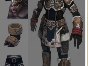 armor set - cowman 01 3D Model