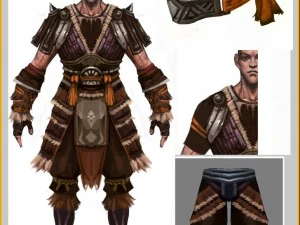 leather suit - male 07 3D Model