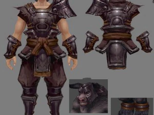 conjunto de armadura leve - homens 08 Modelo 3D