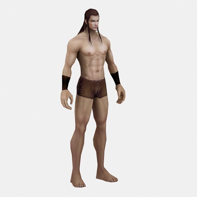 long hair man 3D Модель .c4d .max .obj .3ds .fbx .stl .blend