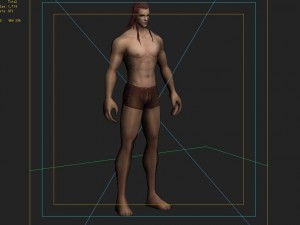 long hair man 3D Модель