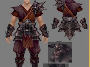 중갑옷 세트 - 원숭이 02 3D 모델