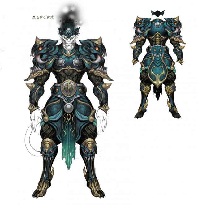 heavy armor set - monkey 09 3D 모델 .c4d .max .obj .3ds .fbx .stl .blend 