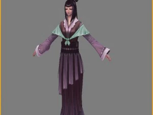 donne 3d low poly - bai zhiqian Modello 3D