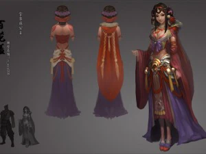 donne 3d low poly - vergogna Modello 3D