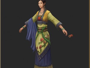 low poly 3d women - tailor shop owner 3Dモデル