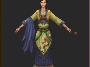 low poly 3d women - tailor shop owner 3Dモデル