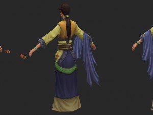 low poly 3d women - tailor shop owner 3Dモデル