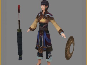 low poly 3d women - pet island transfer 3D मॉडल